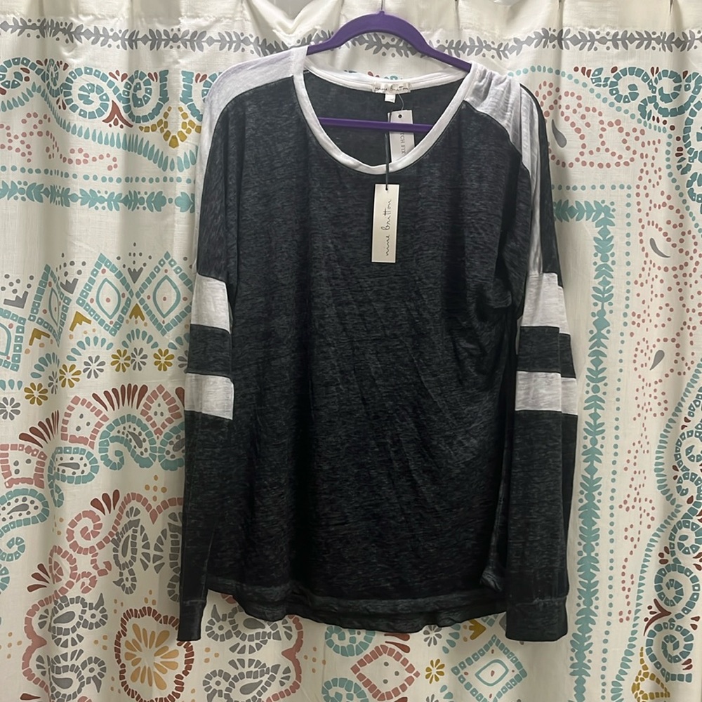 Nine britton varsity stripe knit top